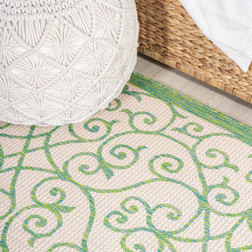 Madrid Vintage Filigree Textured Weave Indoor/outdoor Area Rug